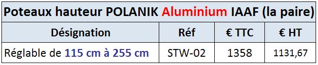 Poteau Hauteur Polanik Aluminium STW-02 Haute Compétition